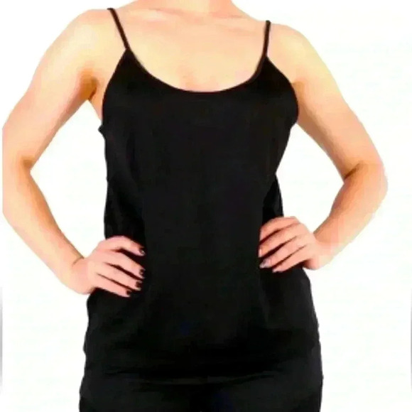 BURBERRY Ladies Black Monogram Motif Stretch Jersey Camisole, Size Large - Picture 1 of 8